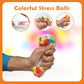 Ableys colorful spiky squeeze balls for hand therapy being squeezed to relieve stress and strengthen grip