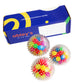 Ableys set of three clear spiky squeeze balls for hand therapy with colorful inner beads and box