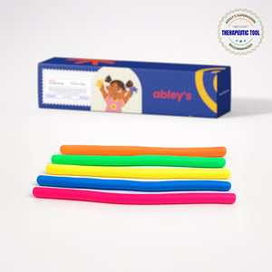 Ableys colorful stretchy fidget strings for anxiety relief set of six neon sensory tubes for kids