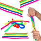 Ableys colorful stretchy fidget strings for anxiety relief shown twisted and stretched by hands for sensory play