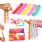 Ableys colorful sensory caterpillar toys being stretched by hands stretchy fidget strings for kids