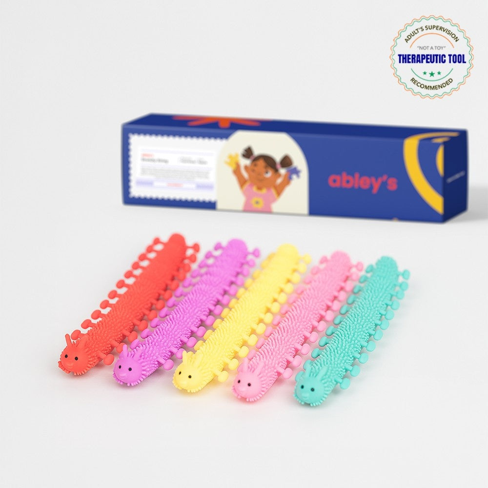 Abley's Stretchy Fidget Strings Caterpillar Design | Calming Sensory Tool