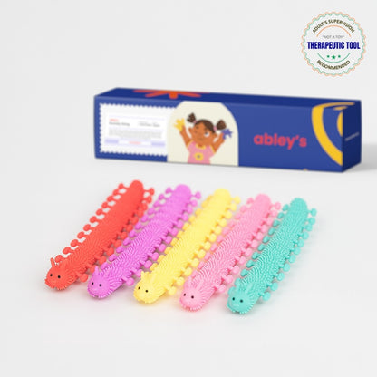 Abley's Stretchy Fidget Strings Caterpillar Design | Calming Sensory Tool
