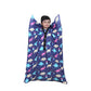 Ableys Jurassic Park sensory body sock with navy dinosaur print worn by child for calming sensory input