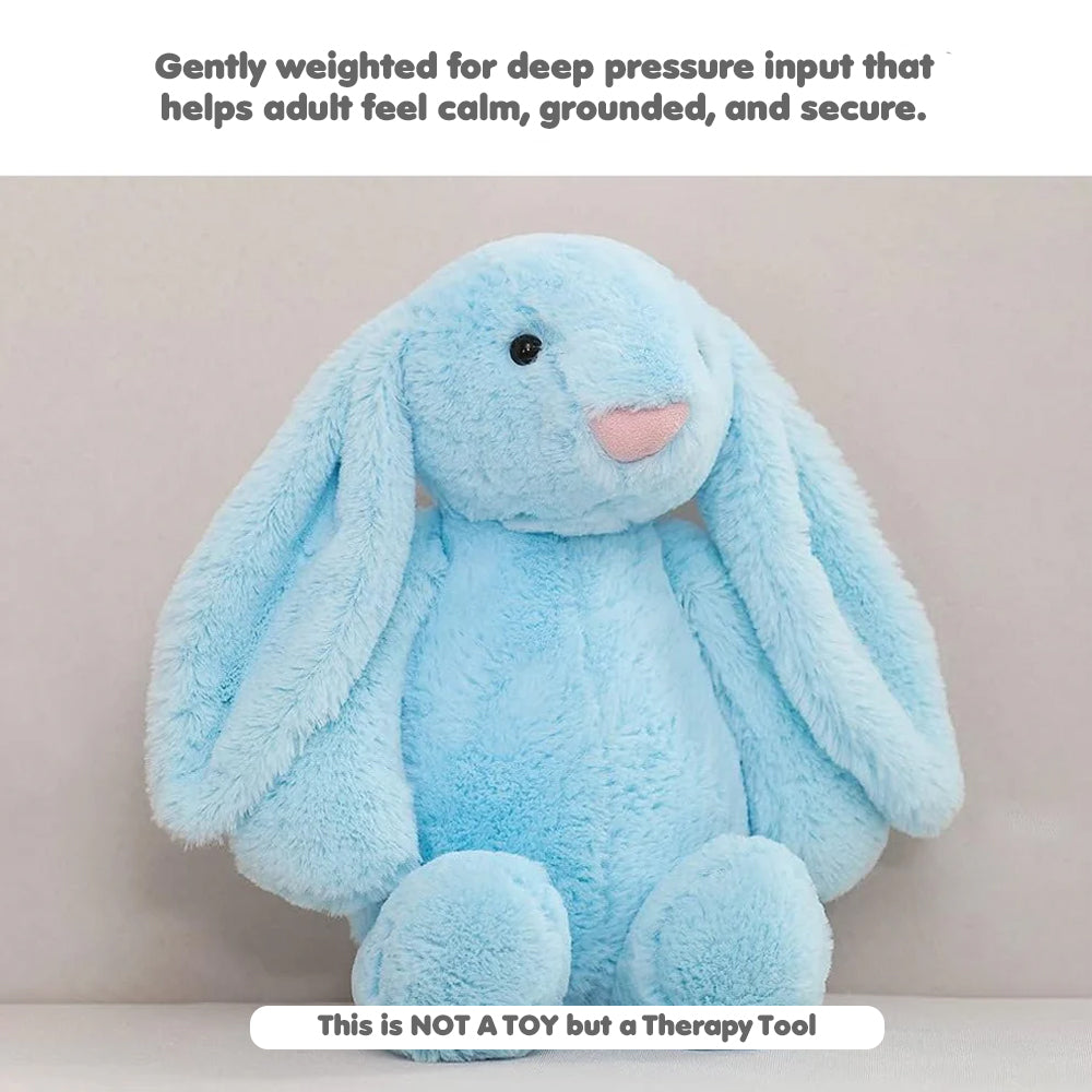 Ableys light blue weighted plush bunny for sensory therapy soft seated plush with long floppy ears
