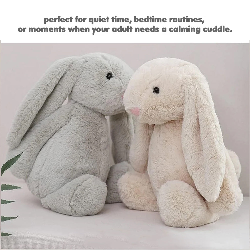 Ableys weighted plush bunny for sensory therapy soft gray and cream floppy ear bunnies sitting for calming cuddles