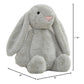 Ableys gray stuffed rabbit with long floppy ears and pink nose weighted plush bunny for sensory therapy