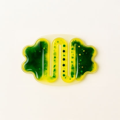 Ableys sensory fidget pad for anxiety green and yellow liquid bubble channels calming toy for stress relief