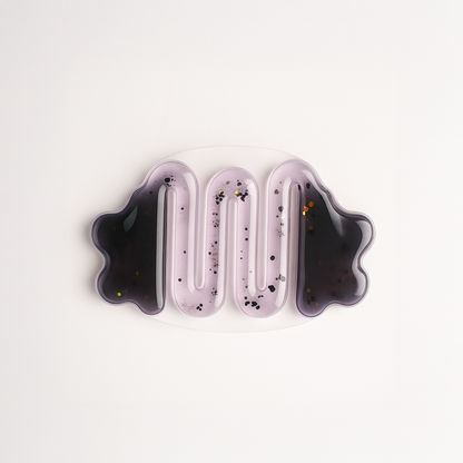 Ableys purple liquid motion sensory fidget pad for anxiety with glitter beads and wave channels for calming tactile play