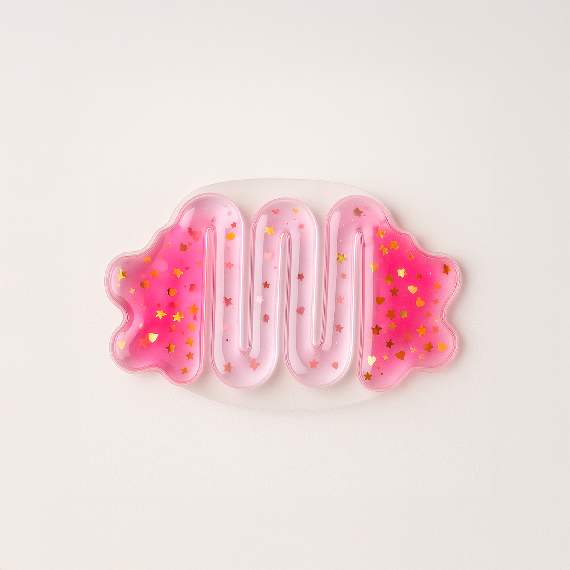 Ableys pink glitter sensory fidget pad for anxiety handheld gel toy with star confetti and wavy shape