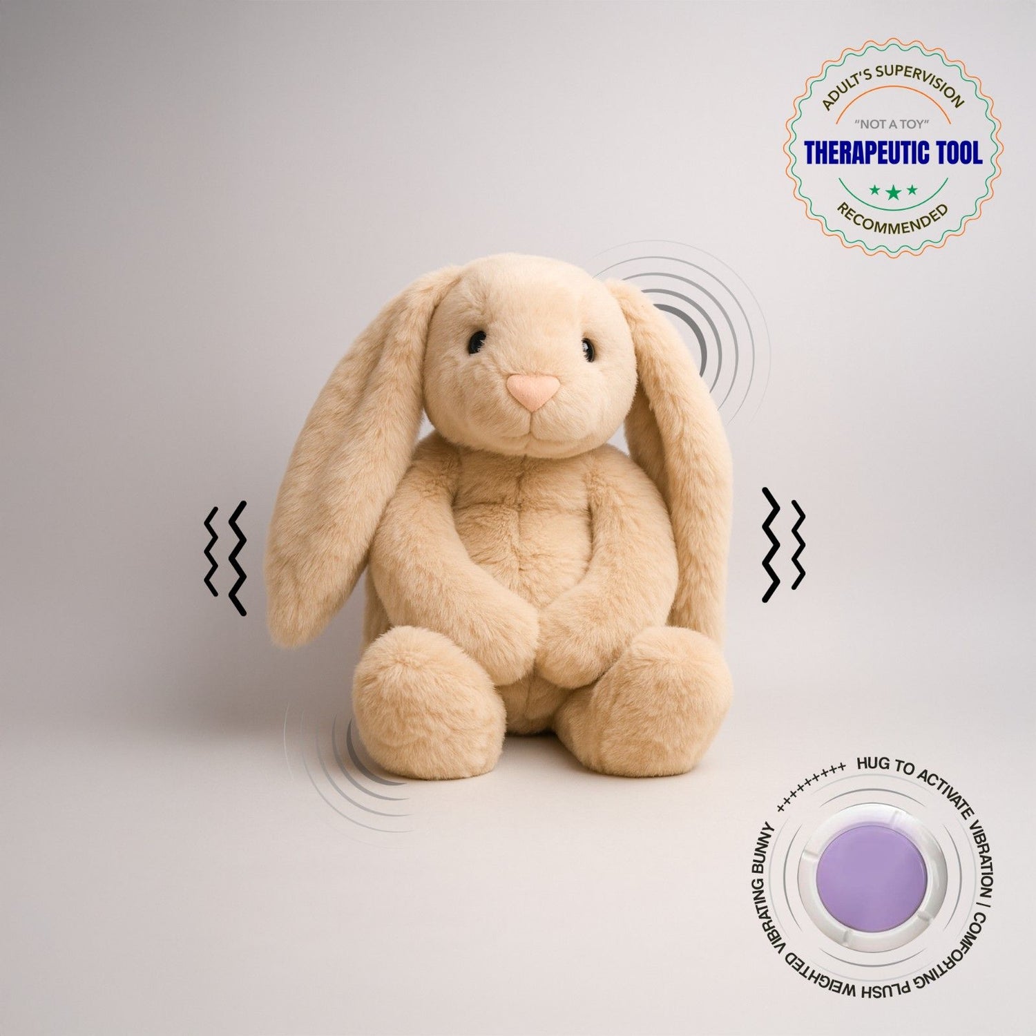 Abley's Weighted Vibrating Bunny Plush | 4lb (1.81kg) Dual-Sensory Comfort