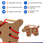 Dog Lacing Toys for Kids – Wooden Threading Board with Red Cord & Easy-Grip Handle for Fine Motor Practice (20.5 x 10 cm)