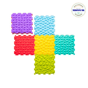 Ableys sensory mat for kids set of six interlocking textured tiles in bright colors for tactile play