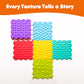 Colorful interlocking textured foam tiles set by Ableys arranged cross pattern sensory mat for kids