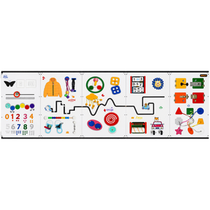 Abley's Sensory Learning Wall Panel - 5-Piece (7x3Ft) Kids Busy Board for Motor Skills & Cognitive Development