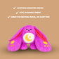 Ableys purple bunny weighted plush sensory toy with moon belly patch and long floppy ears for cuddling
