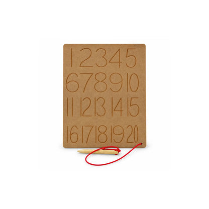 Tracing Board for Kids – Wooden Number Board 1-20 with Stylus, Activity Toy