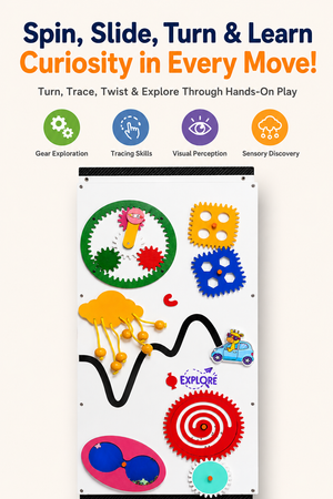 Gear Exploration Busy Board – Interactive Sensory Wall Panel for Fine Motor Skills & Hands-On Learning