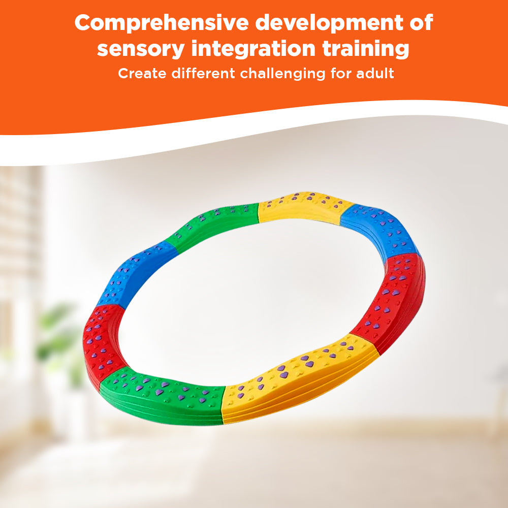 Ableys multicolor interlocking circular balance ring for sensory play and coordination balance beams for kids motor skills