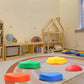 Ableys sensory stepping stones for kids in colorful textured shapes arranged on playroom rug