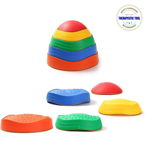 Ableys sensory stepping stones for kids colorful textured balance stones set with stackable domes and pads
