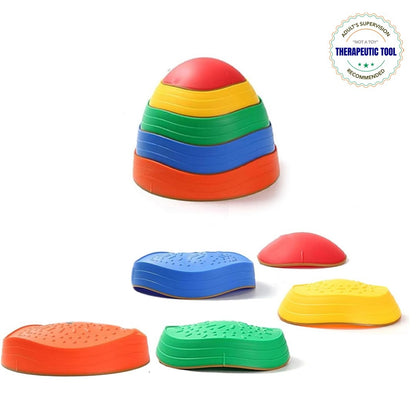 Abley's Stepping Stones | Textured Top | Non-Slip 5-Piece Set for Balance