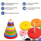 Rounded Rainbow Stacker Toys for Kids | Wooden Toys for Kids | 10-Ring Activity Toy