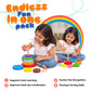 Rounded Rainbow Stacker Toys for Kids | Wooden Toys for Kids | 10-Ring Activity Toy