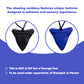 Ableys chewable necklace for sensory needs triangular textured silicone teether pendants in black and blue on cords