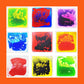 Ableys liquid motion sensory mat showing nine colorful square liquid panels for tactile visual stimulation