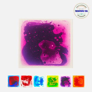 Ableys purple and pink liquid motion sensory mat with floating bubbles and color variant thumbnails