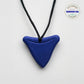Ableys blue triangular chewable necklace for sensory needs pendant on black cord therapeutic tool