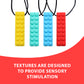 Ableys chewable necklace for sensory needs rectangular silicone brick texture pendants in yellow teal blue red