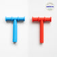 Ableys oral motor chew tool for sensory needs pair of red and blue T shaped silicone chews