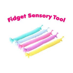 Ableys pastel unicorn stretchy fidget strings sensory tools pack of six tactile chew toys for kids