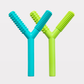 Ableys oral motor chew tube for sensory therapy Y shaped textured turquoise and lime twin set