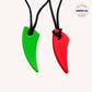 Ableys chewable necklace for sensory needs green and red silicone pendants on black adjustable cords