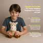 Ableys weighted plush for sensory calming horse toy held by smiling boy for soothing bedtime comfort