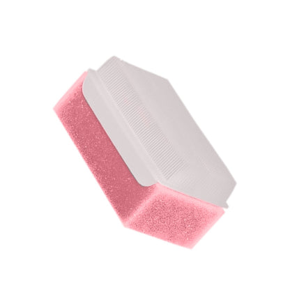 Ableys sensory therapressure brush with white silicone bristles and pink foam grip for tactile therapy