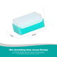 Ableys skin stimulating deep sensory therapressure brush with teal foam base and textured white pad 8cm