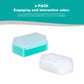 Ableys 6 pack sensory therapressure brush rectangular soft bristle therapy brushes in teal and white