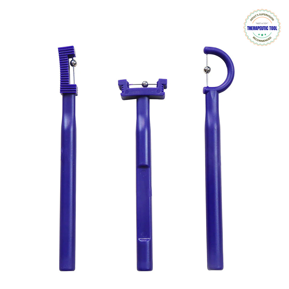 Ableys three piece purple oral motor toolkit for speech therapy with varied lip tongue cheek stimulators