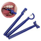 Ableys blue oral motor tools set with textured tips and metal rollers shown in mouth, oral motor toolkit for speech therapy