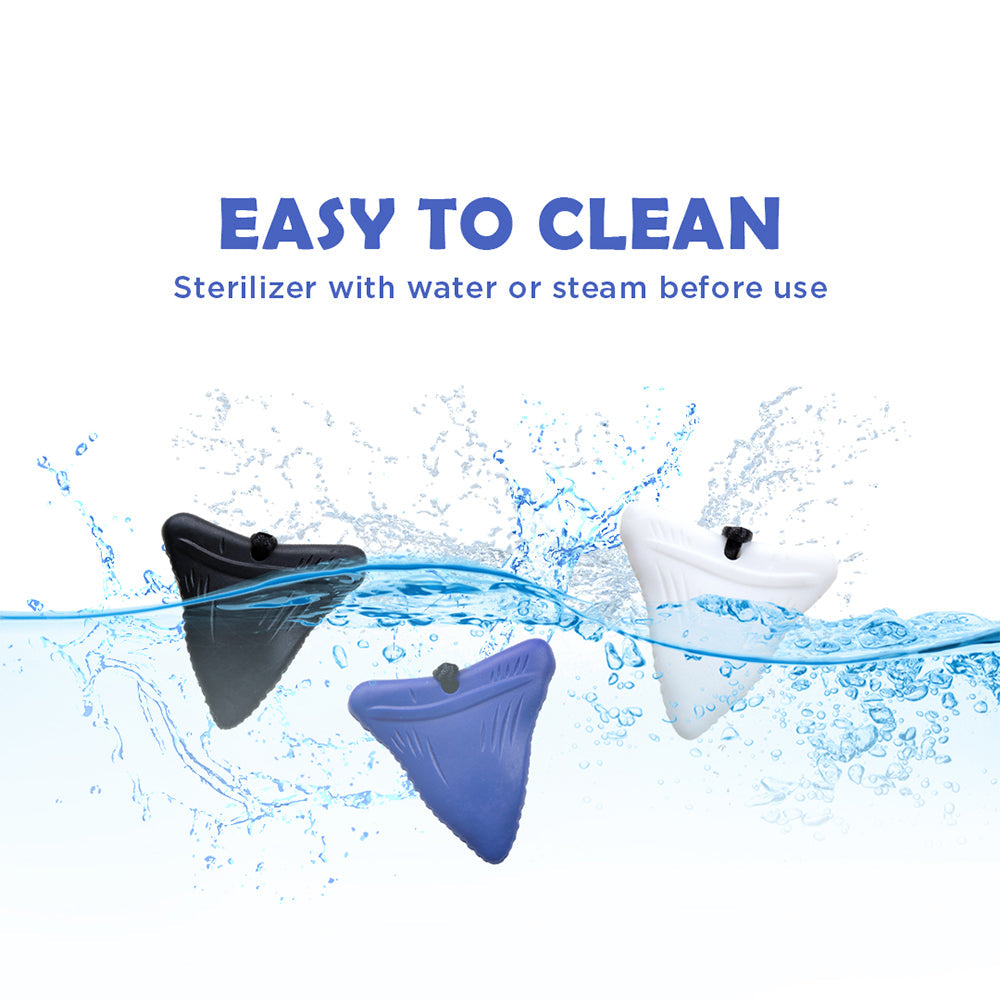 chewable necklace for sensory needs silicone triangle pendants in black blue white water safe easy to clean
