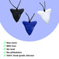 Ableys chewable necklace for sensory needs shark tooth silicone pendant trio in black blue and white