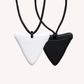 Ableys black and white silicone triangle chewable necklace for sensory needs with adjustable cord