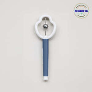 Ableys oral motor tool for speech therapy blue handle white ring with stainless steel ball for tongue and lip exercises