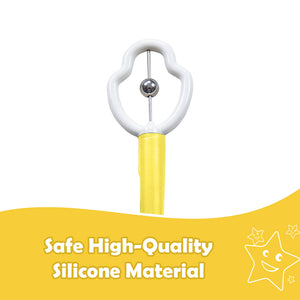 Ableys oral motor tool for speech therapy silicone loop with metal bead and yellow handle